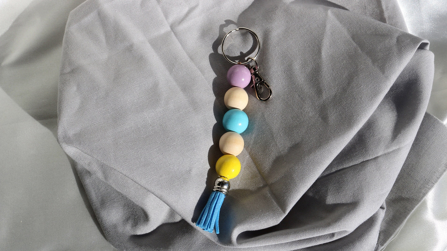 Wooden Bead Keychains