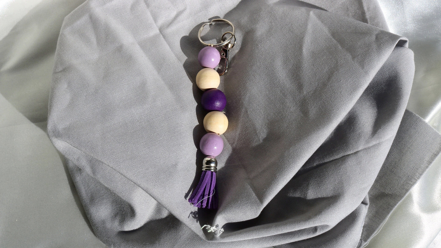 Wooden Bead Keychains