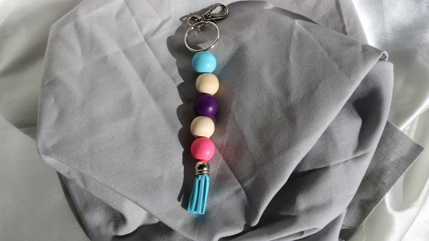 Wooden Bead Keychains