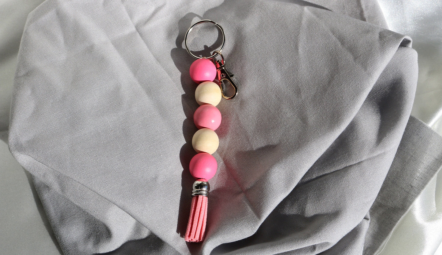 Wooden Bead Keychains