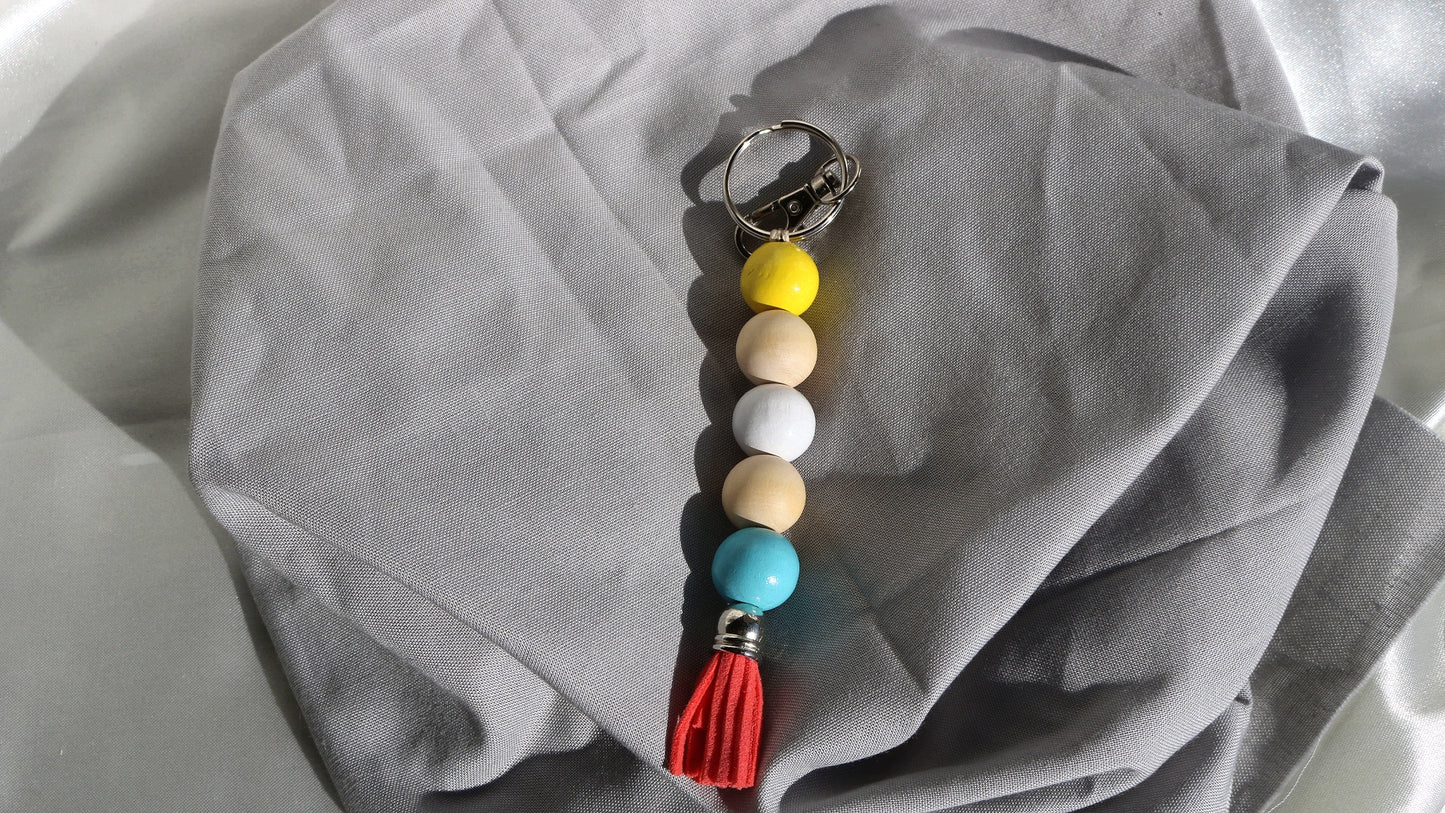 Wooden Bead Keychains