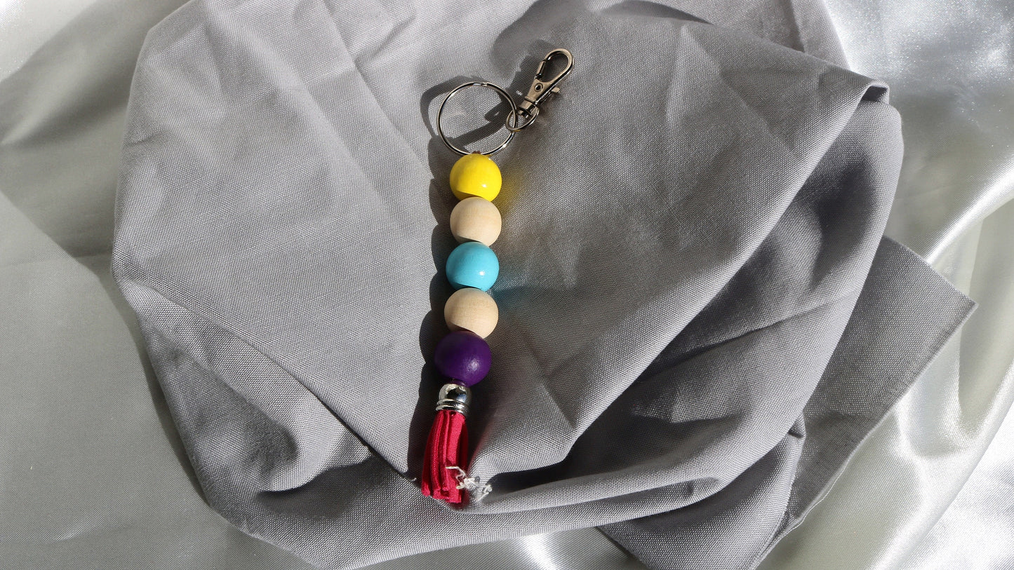 Wooden Bead Keychains