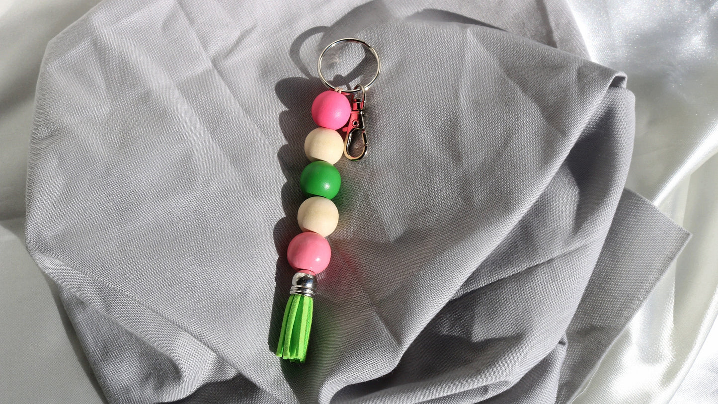 Wooden Bead Keychains