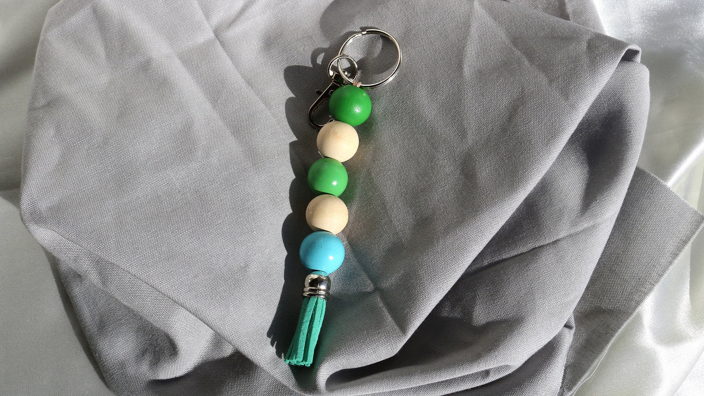 Wooden Bead Keychains