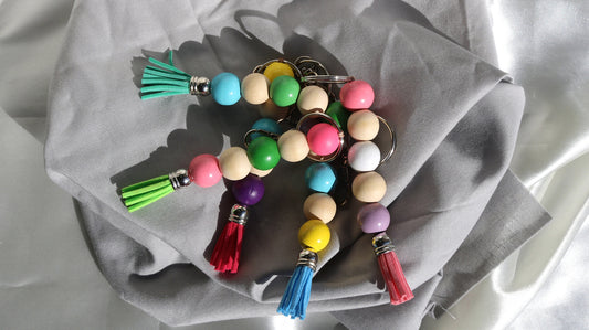 Wooden Bead Keychains